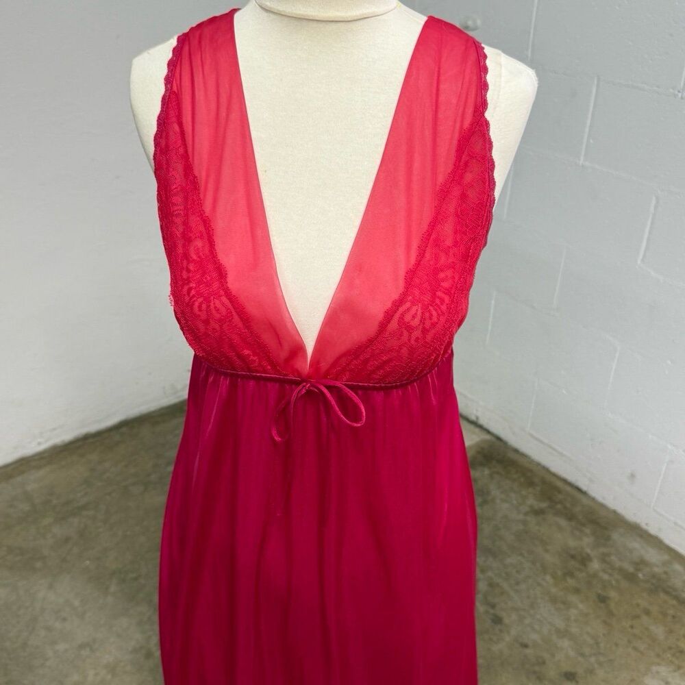 Vintage fuschia pink coquette maxi dress - Picture 2 of 7
